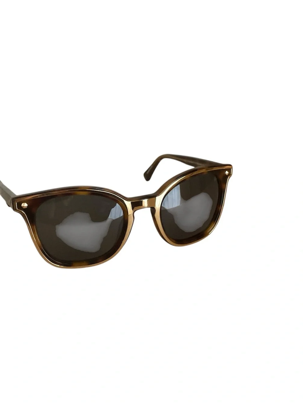 REBECCA MINKOFF Brown Gold Metal Accent Square Sunglasses Chelsea 51-22-140